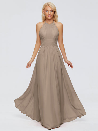 Arya Halter Chiffon Bridesmaid Dresses