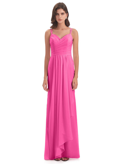 Aryanna Hourglass Spaghetti Straps Chiffon Bridesmaid Dresses