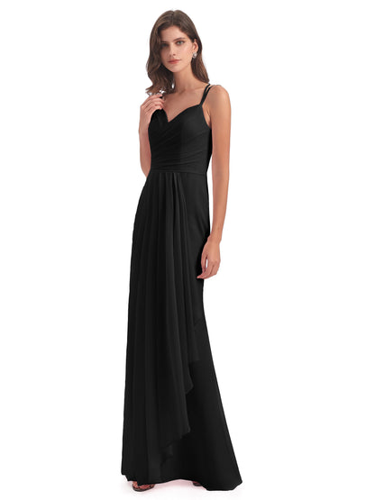 Aryanna Hourglass Spaghetti Straps Chiffon Bridesmaid Dresses