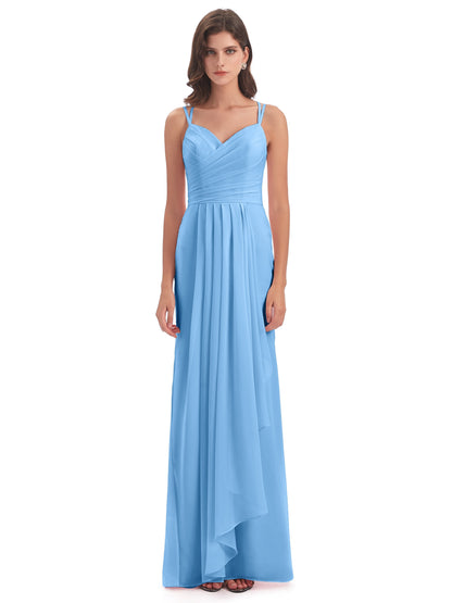 Aryanna Hourglass Spaghetti Straps Chiffon Bridesmaid Dresses