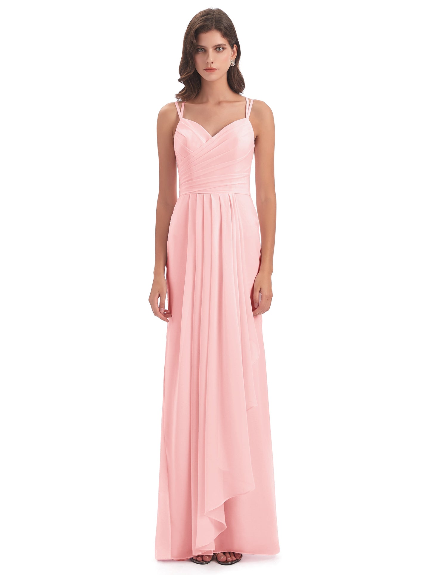 Aryanna Hourglass Spaghetti Straps Chiffon Bridesmaid Dresses