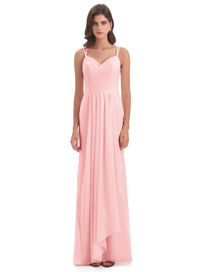 Aryanna Hourglass Spaghetti Straps Chiffon Bridesmaid Dresses