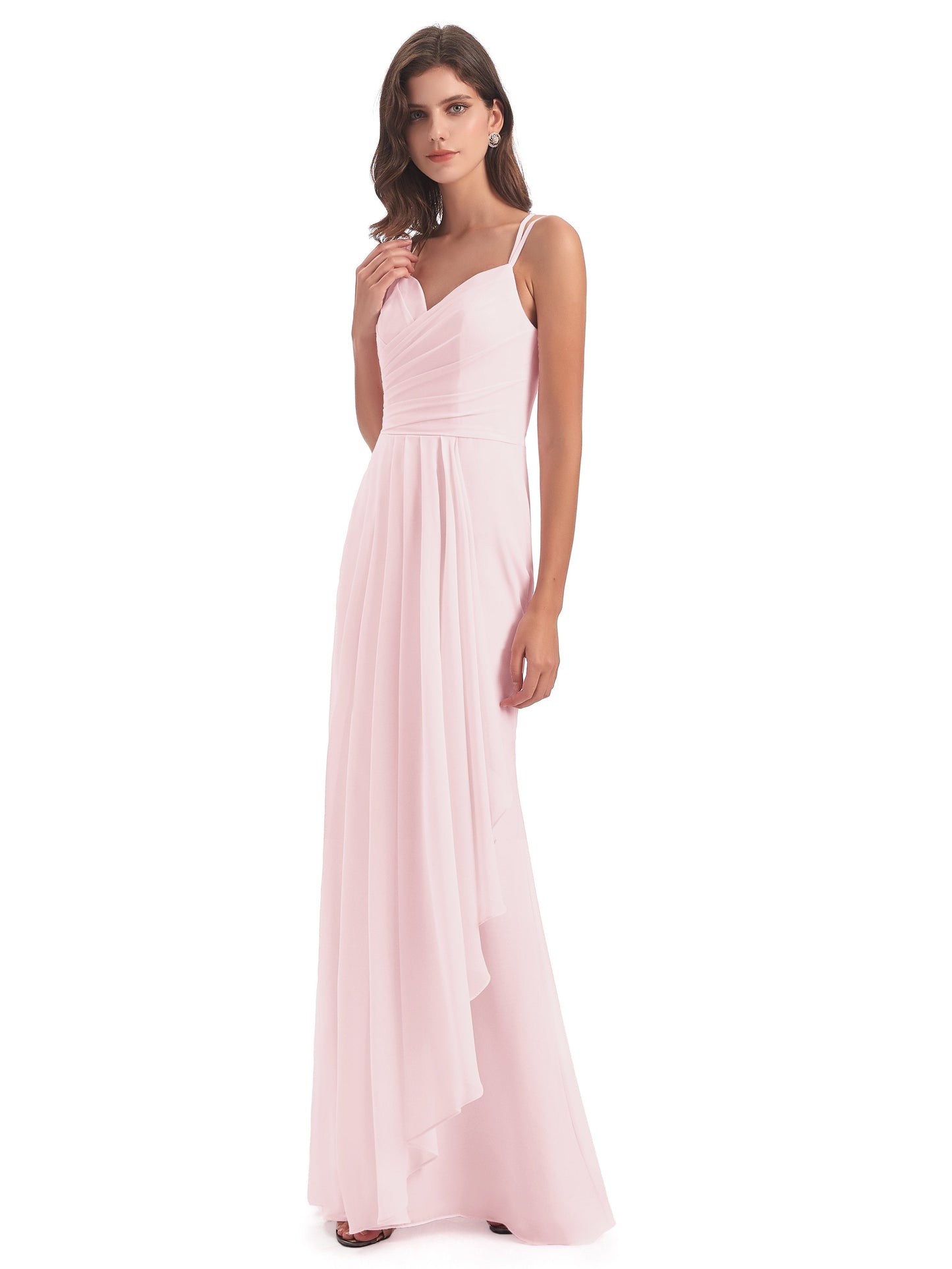 Aryanna Hourglass Spaghetti Straps Chiffon Bridesmaid Dresses