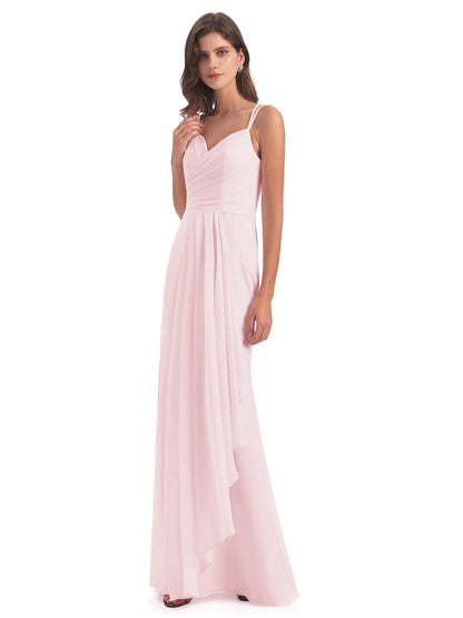 Aryanna Hourglass Spaghetti Straps Chiffon Bridesmaid Dresses