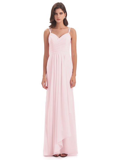Aryanna Hourglass Spaghetti Straps Chiffon Bridesmaid Dresses