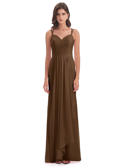 Aryanna Hourglass Spaghetti Straps Chiffon Bridesmaid Dresses