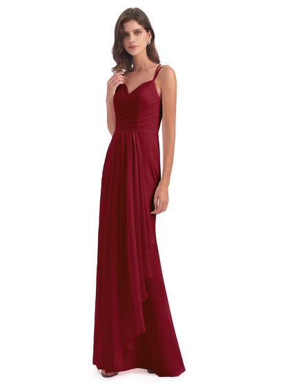 Aryanna Hourglass Spaghetti Straps Chiffon Bridesmaid Dresses