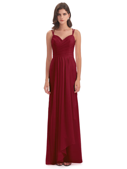 Aryanna Hourglass Spaghetti Straps Chiffon Bridesmaid Dresses