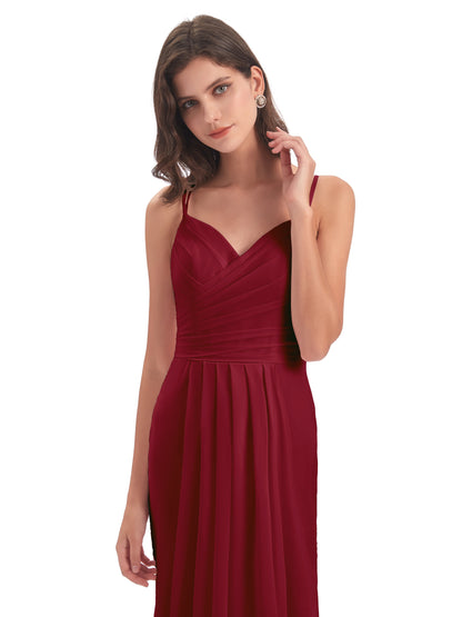 Aryanna Hourglass Spaghetti Straps Chiffon Bridesmaid Dresses