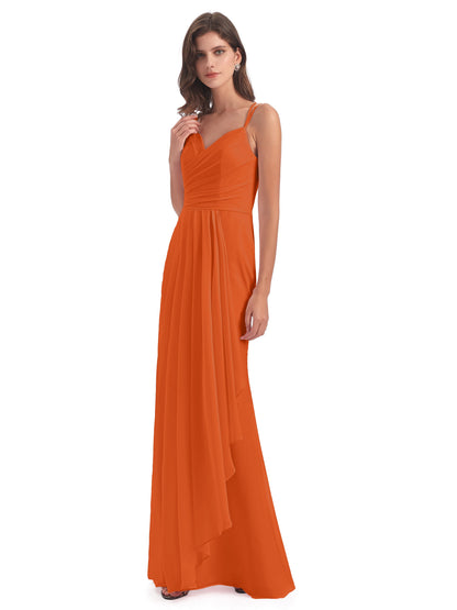 Aryanna Hourglass Spaghetti Straps Chiffon Bridesmaid Dresses