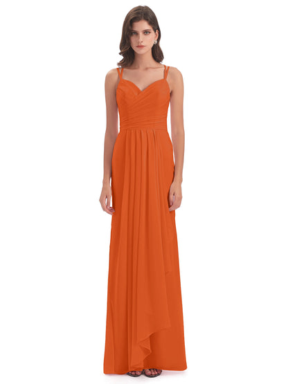 Aryanna Hourglass Spaghetti Straps Chiffon Bridesmaid Dresses