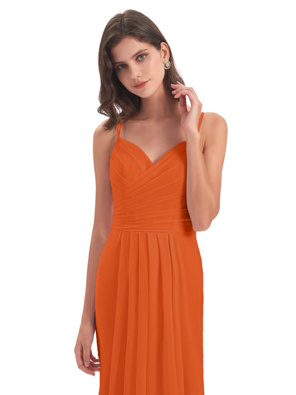 Aryanna Hourglass Spaghetti Straps Chiffon Bridesmaid Dresses