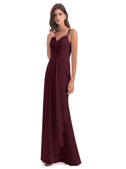Aryanna Hourglass Spaghetti Straps Chiffon Bridesmaid Dresses