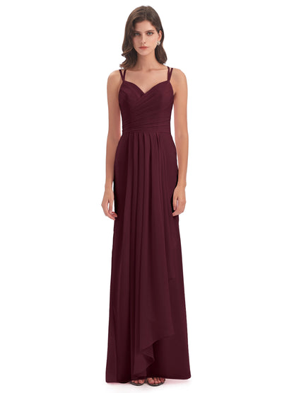 Aryanna Hourglass Spaghetti Straps Chiffon Bridesmaid Dresses