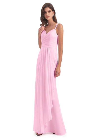 Aryanna Hourglass Spaghetti Straps Chiffon Bridesmaid Dresses