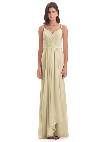 Aryanna Hourglass Spaghetti Straps Chiffon Bridesmaid Dresses