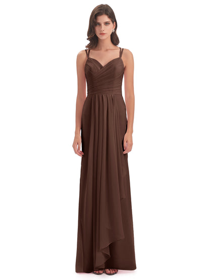 Aryanna Hourglass Spaghetti Straps Chiffon Bridesmaid Dresses