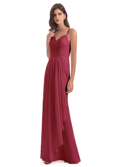Aryanna Hourglass Spaghetti Straps Chiffon Bridesmaid Dresses