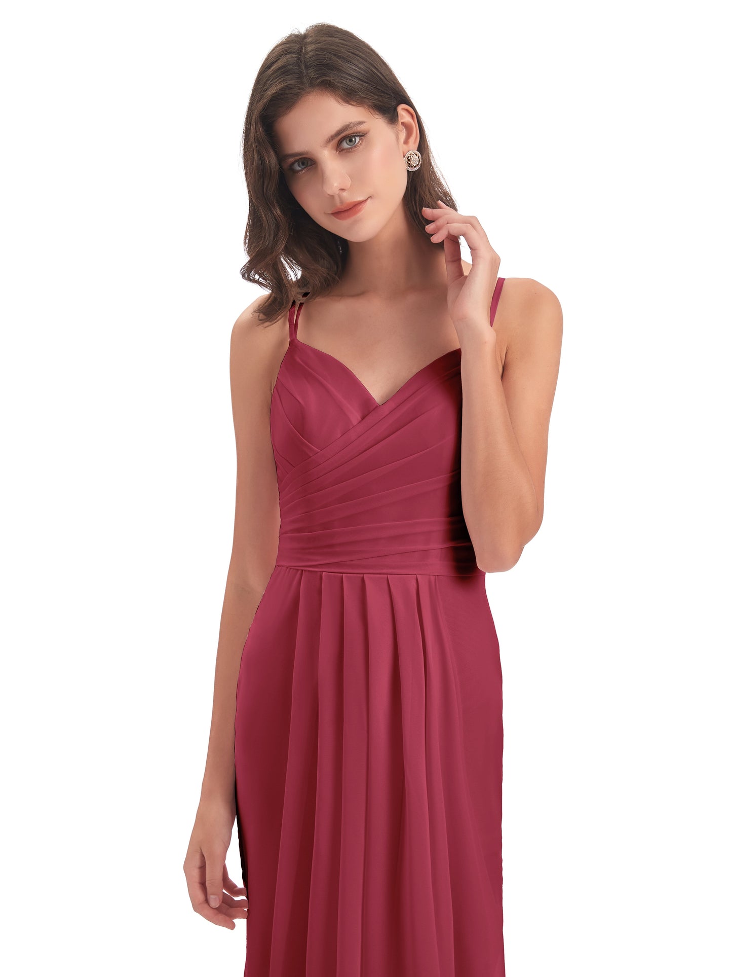 Aryanna Hourglass Spaghetti Straps Chiffon Bridesmaid Dresses
