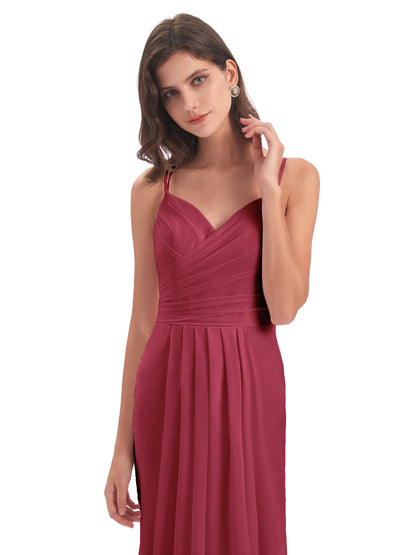 Aryanna Hourglass Spaghetti Straps Chiffon Bridesmaid Dresses