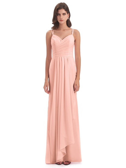 Aryanna Hourglass Spaghetti Straps Chiffon Bridesmaid Dresses