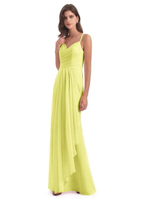 Aryanna Hourglass Spaghetti Straps Chiffon Bridesmaid Dresses