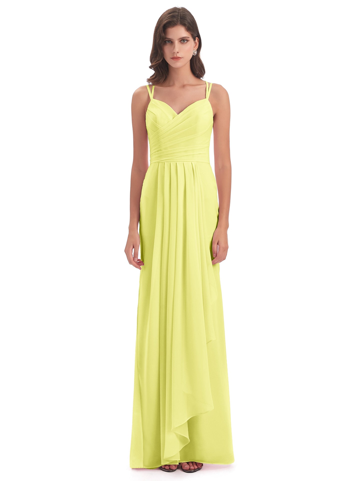Aryanna Hourglass Spaghetti Straps Chiffon Bridesmaid Dresses
