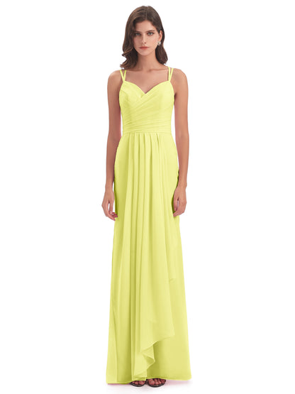 Aryanna Hourglass Spaghetti Straps Chiffon Bridesmaid Dresses