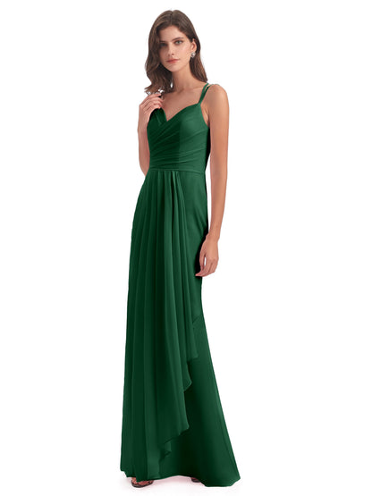 Aryanna Hourglass Spaghetti Straps Chiffon Bridesmaid Dresses