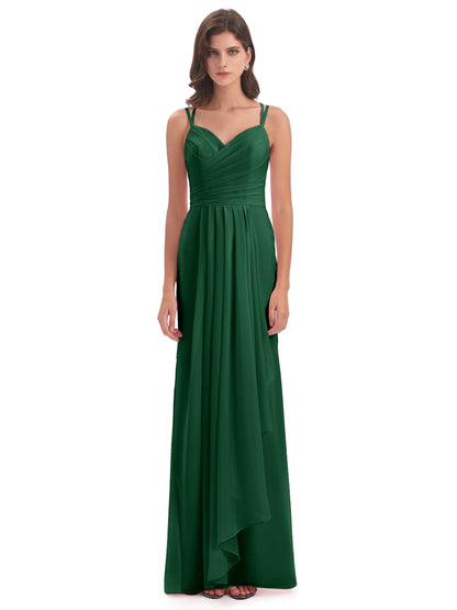 Aryanna Hourglass Spaghetti Straps Chiffon Bridesmaid Dresses