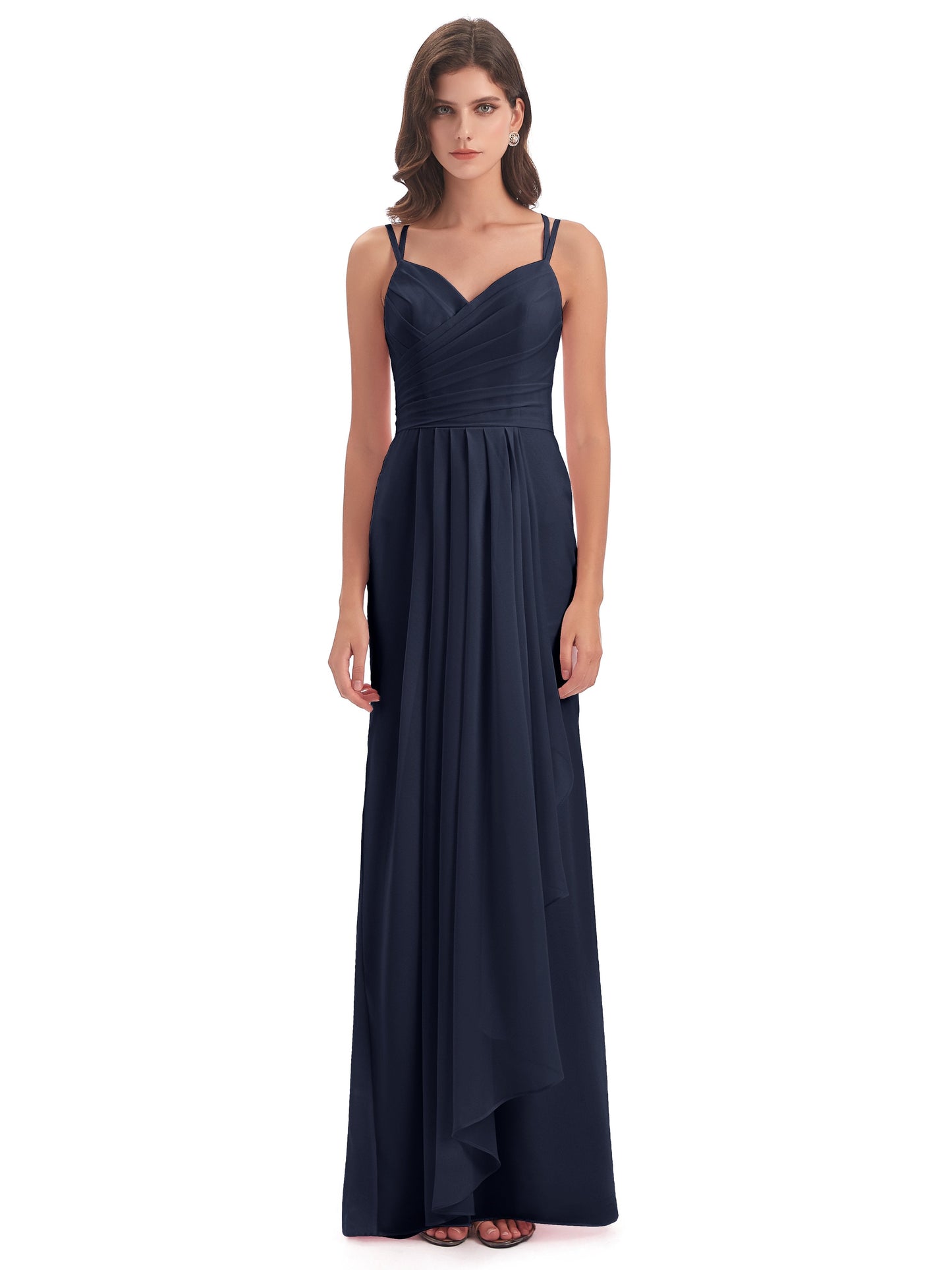 Aryanna Hourglass Spaghetti Straps Chiffon Bridesmaid Dresses