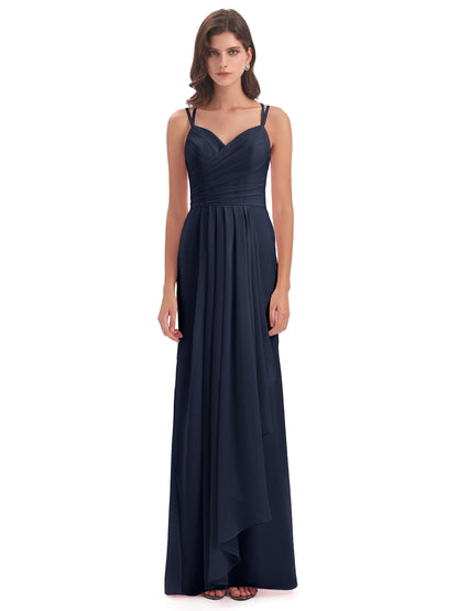 Aryanna Hourglass Spaghetti Straps Chiffon Bridesmaid Dresses