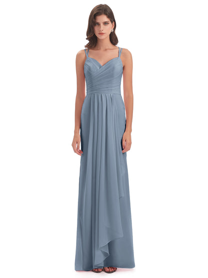 Aryanna Hourglass Spaghetti Straps Chiffon Bridesmaid Dresses