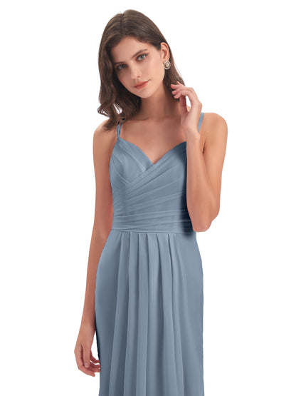 Aryanna Hourglass Spaghetti Straps Chiffon Bridesmaid Dresses
