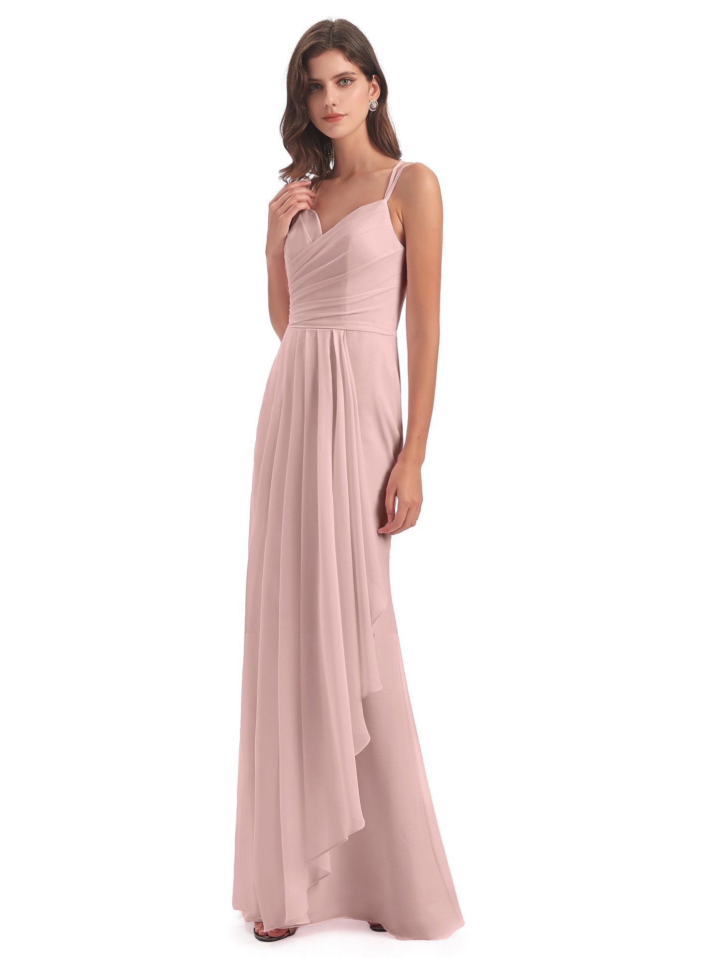 Aryanna Hourglass Spaghetti Straps Chiffon Bridesmaid Dresses