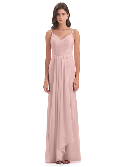 Aryanna Hourglass Spaghetti Straps Chiffon Bridesmaid Dresses