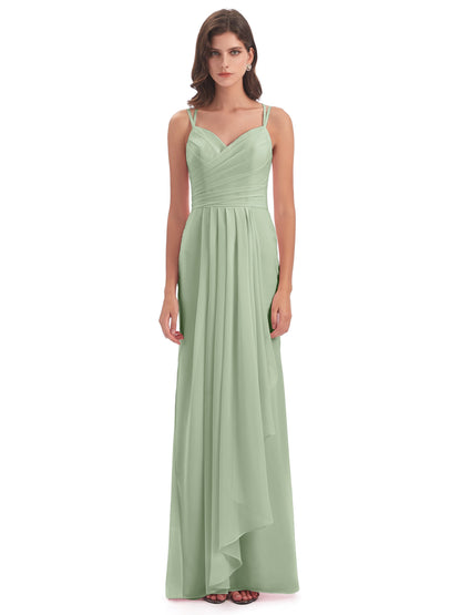 Aryanna Hourglass Spaghetti Straps Chiffon Bridesmaid Dresses