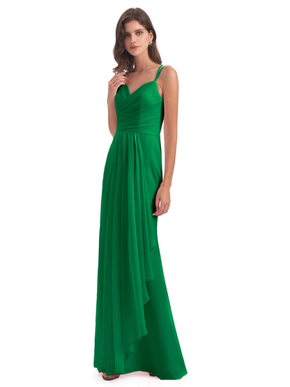 Aryanna Hourglass Spaghetti Straps Chiffon Bridesmaid Dresses