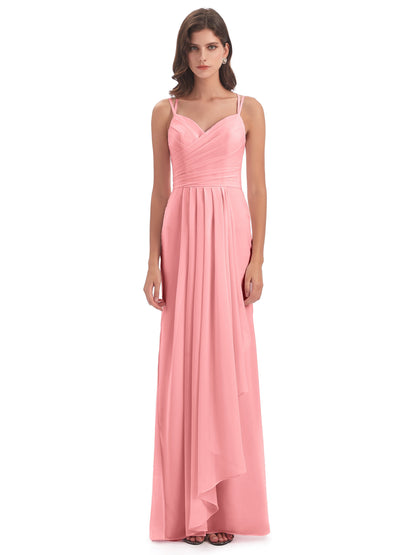 Aryanna Hourglass Spaghetti Straps Chiffon Bridesmaid Dresses