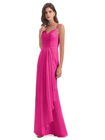 Aryanna Hourglass Spaghetti Straps Chiffon Bridesmaid Dresses