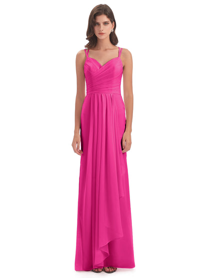 Aryanna Hourglass Spaghetti Straps Chiffon Bridesmaid Dresses