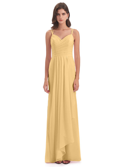 Aryanna Hourglass Spaghetti Straps Chiffon Bridesmaid Dresses