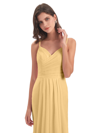 Aryanna Hourglass Spaghetti Straps Chiffon Bridesmaid Dresses