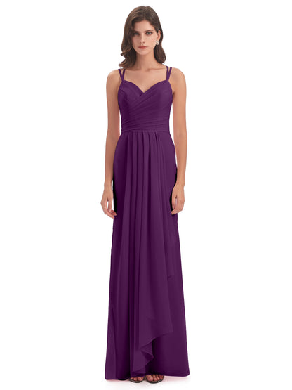 Aryanna Hourglass Spaghetti Straps Chiffon Bridesmaid Dresses