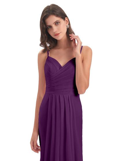 Aryanna Hourglass Spaghetti Straps Chiffon Bridesmaid Dresses