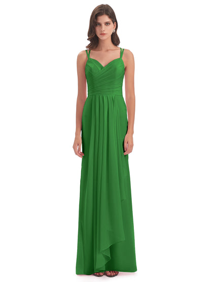 Aryanna Hourglass Spaghetti Straps Chiffon Bridesmaid Dresses