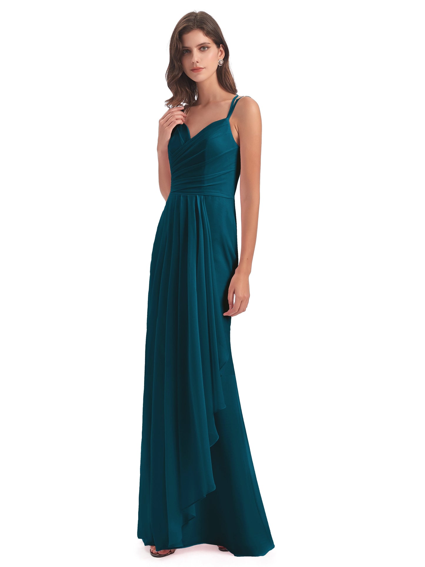 Aryanna Hourglass Spaghetti Straps Chiffon Bridesmaid Dresses