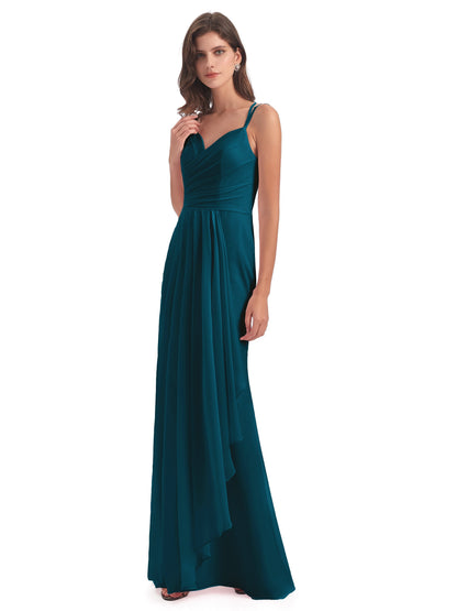 Aryanna Hourglass Spaghetti Straps Chiffon Bridesmaid Dresses