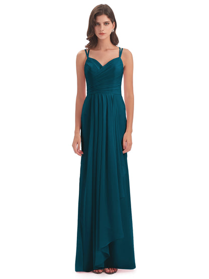 Aryanna Hourglass Spaghetti Straps Chiffon Bridesmaid Dresses