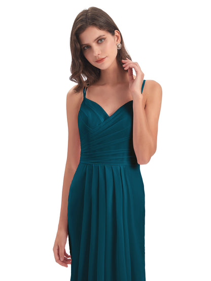 Aryanna Hourglass Spaghetti Straps Chiffon Bridesmaid Dresses